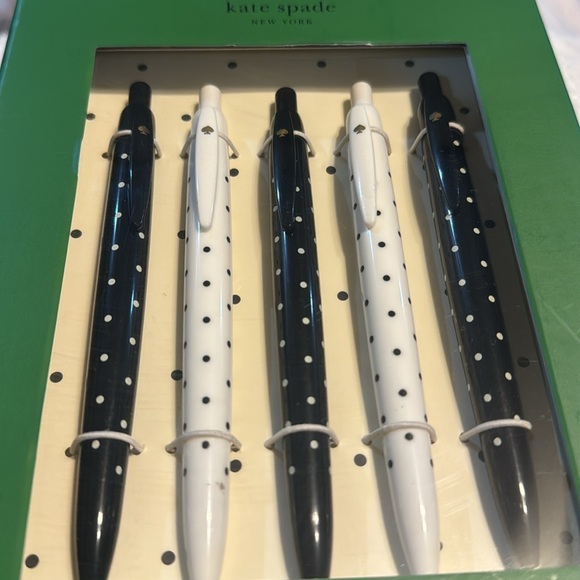 NWT Kate Spade Black & White Dot Ink Pen Set - Picture 4 of 4